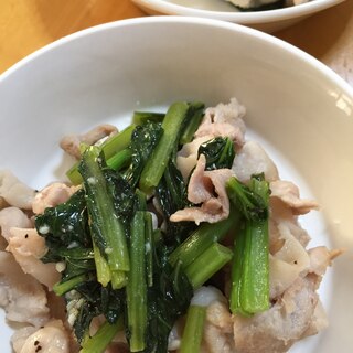 豚バラ肉と小松菜のレモンペッパー炒め